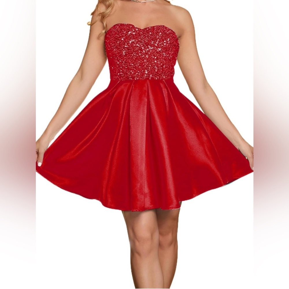Elegant Red Sequin Dress